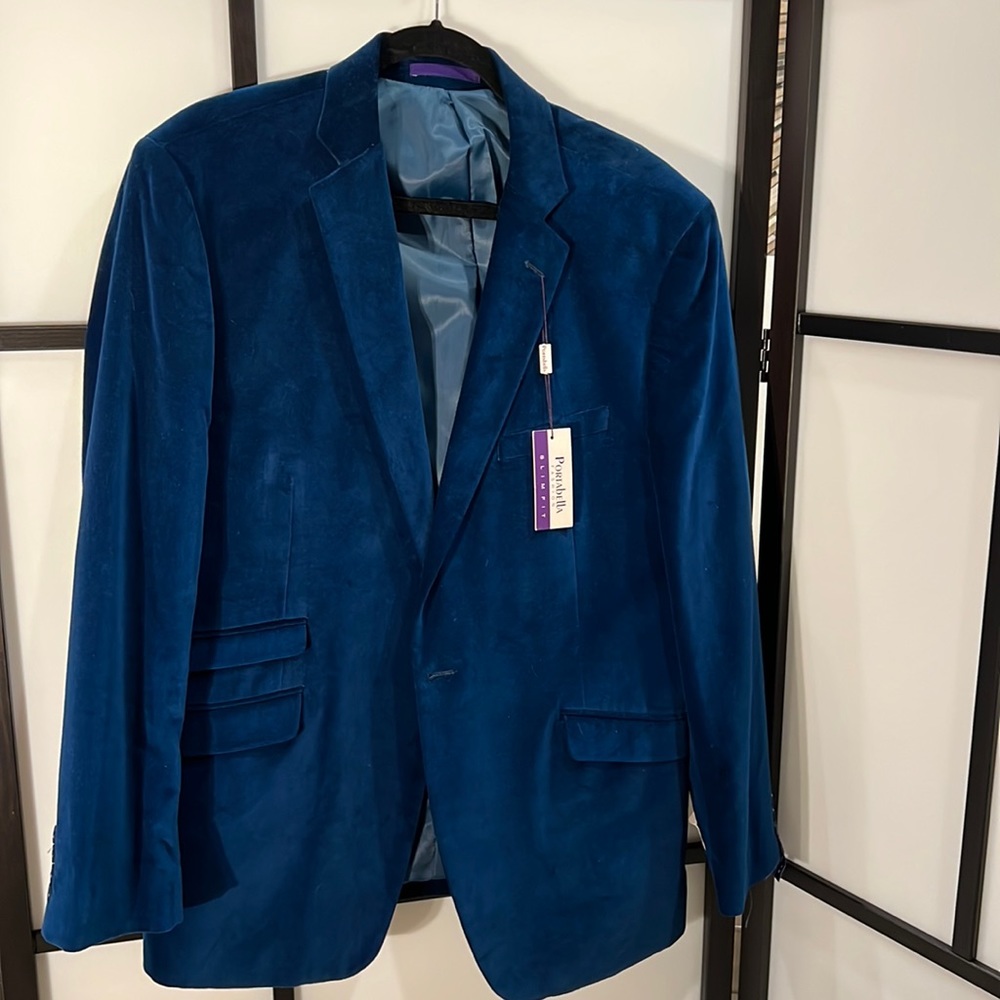 BRAND NEW Cobalt Blue Velvet Blazer